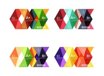 Vector arrow option infographic templates set. Backgrounds for workflow layout, diagram, number options or web design