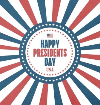 Presidents Day Card With Grunge Radiant Background