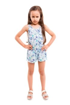 Studio shot of a mad young girl - isolated over white