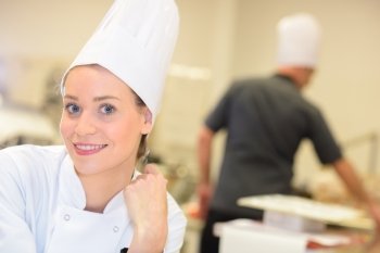 portrait of smiling female bakery staff