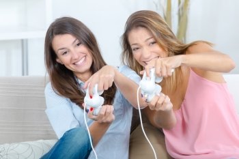 best friends playing video games
