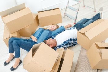 Couple exhausted by house move