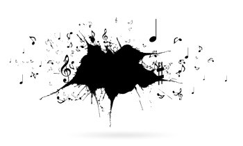 Music concept. Conceptual image with black splashes and music clef