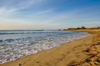 USA Pacific coast landscape, Leo Carrillo State Beach, Malibu, California.