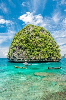 Beautiful uninhabited rocky island in Thailand