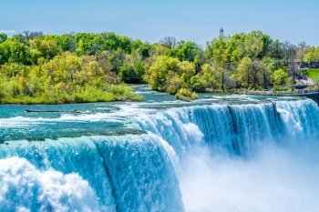 American side of Niagara Falls waterfall, New York, USA