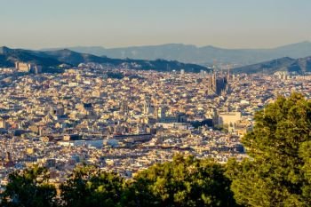 Barcelona cityscape overlook from Montjuic