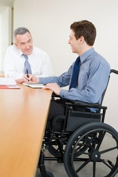Disabled male office worker
