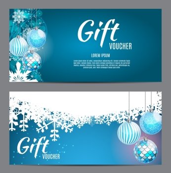 Christmas and New Year Gift Voucher, Discount Coupon Template Vector Illustration EPS10. Christmas and New Year Gift Voucher, Discount Coupon Template Ve