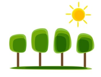 Simple Natural Nackground with Tree and Sun. Vector Illustration EPS10. Simple Natural Nackground with Tree and Sun. Vector Illustration