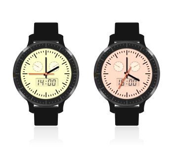 Modern and fashionable watch . The design of modern and fashionable watch with a dial and arrows