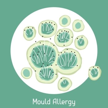 Mould allergy. Vector illustration for medical websites advertising medications. Mould allergy. Vector illustration for medical websites advertising medications.