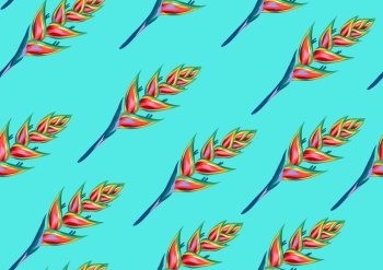 Seamless pattern with heliconia flowers. Decorative ornament. Seamless pattern with heliconia flowers. Decorative ornament.