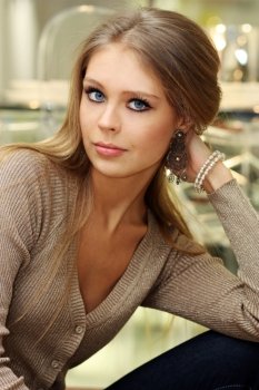 Portrait of young beautiful blond woman