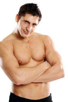 Studio portrait of a muscleman, beauty male body   Studio portrait of a muscleman, beauty male body