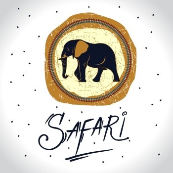 Africa and Safari with the elephant logo