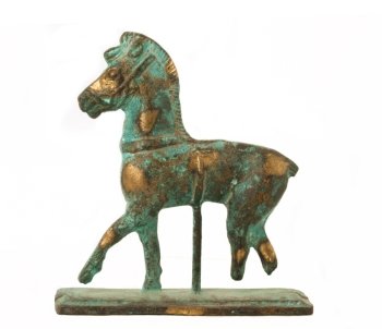 Horse from bronze isolated