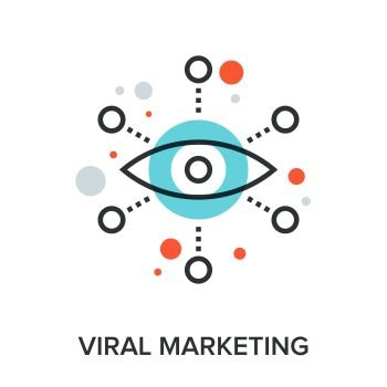 viral marketing. Vector illustration of viral marketing flat line design concept.