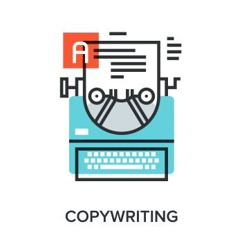 copywriting. Vector illustration of copywriting flat line design concept.
