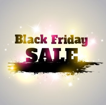Abstract vector shining background for Black Friday sale. Grunge banner with lettering.