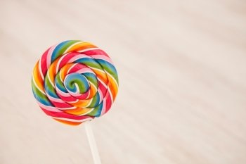 Nice round lollipop with many colors in a spiral 