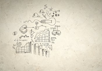 Business background image. Business background image with drawn ideas and concepts