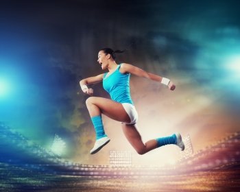 Sport young woman. Image of young attractive sport woman exercising