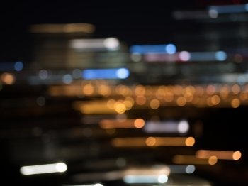Night city life. Blurred bokeh lights of night big city 