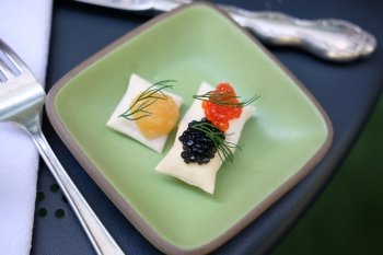 Caviar luxury appetizers at restaurant