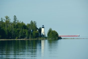 Old Presque Isle Lighthouse, built in 1840, Lake Huron, Michigan, USA