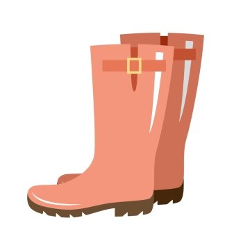 Vector gumboots of red color