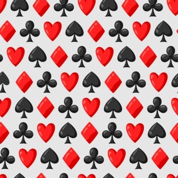 Seamless pattern of casino red and black card suits. Seamless pattern of casino red and black card suits.