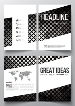 Set of business templates for brochure, magazine, flyer, booklet or annual report. Abstract polygonal background, modern stylish square design silver vector texture.