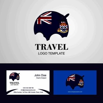 Travel Cayman Islands Flag Logo and Visiting Card Design