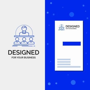 Business Logo for Business, coach, course, instructor, mentor. Vertical Blue Business / Visiting Card template. Vector EPS10 Abstract Template background