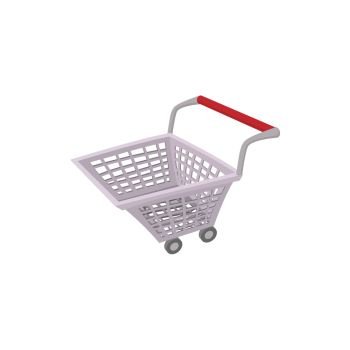 Shopping cart icon in cartoon style isolated on white background. Shopping cart icon, cartoon style