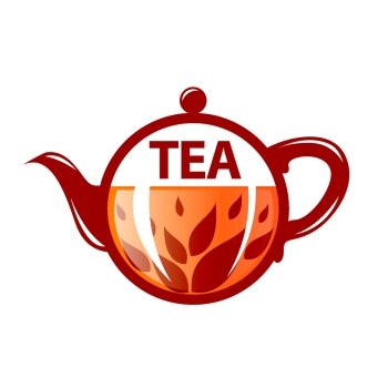 vector logo round glass teapot