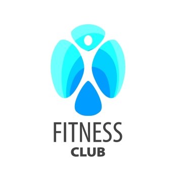 abstract blue vector logo for fitness club