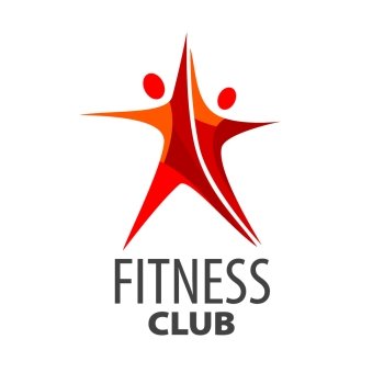 vector logo for fitness in the form of a red star