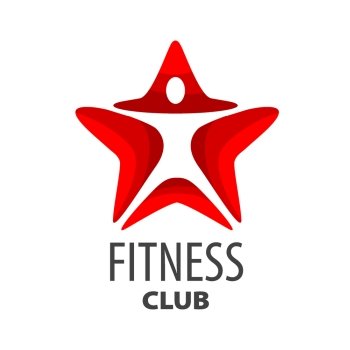vector logo red star for fitness club