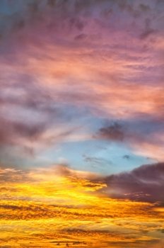 Sunset / sunrise with clouds and atmospheric effect
