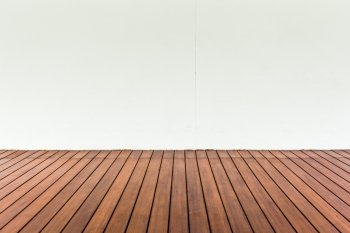 Wood plank floor and white wall, can use as vintage background