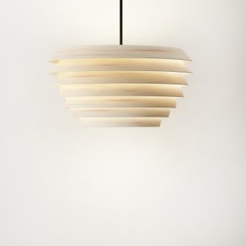 Lamp of decorated design and white wall background
