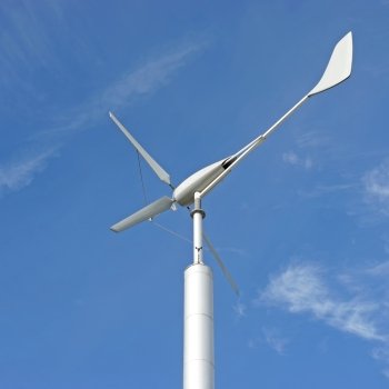 windmill for renewable energy with beautiful sky background
