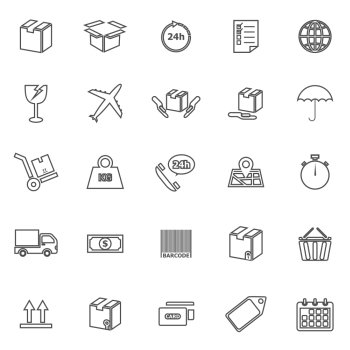 Shipping line icons on white background, stock vector