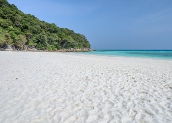 Beautiful white sand beach of Koh Tachai, Similan National Park, Thailand