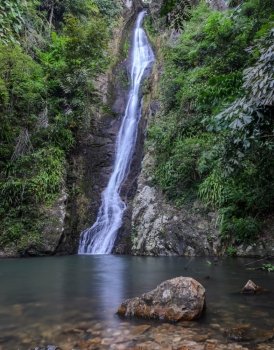 Tropical rainforest waterfall in Nongkhai, Thailand