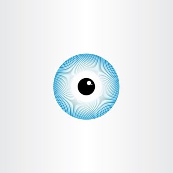human eye blue pupil symbol design