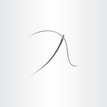 needle and thread symbol vector icon design