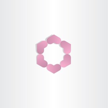 violet geometric hearts in circle logo sumbol love